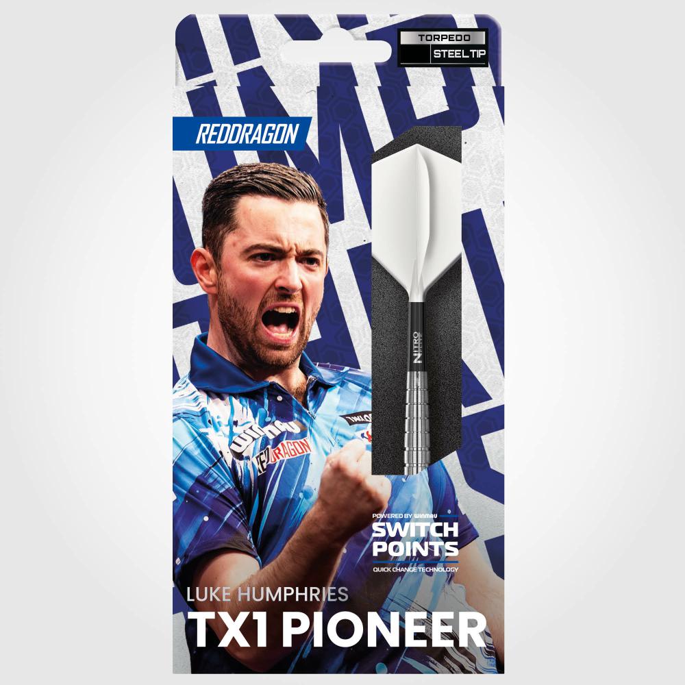 Red Dragon Steel Dart Set Luke Humphries TX1 Pioneer Switch Point