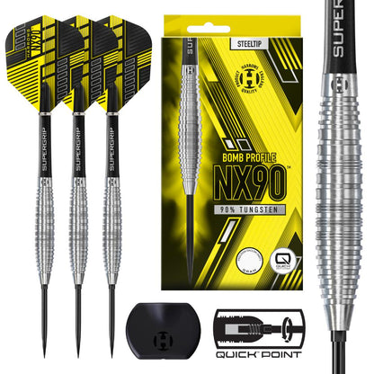 Harrows Steel Dart Set NX90 Bomb Quick Point