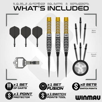 Winmau Steel Dart Set Exion Torpedo Switch Point