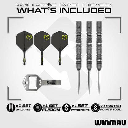 Winmau Steel Dart Set Michael Van Gerwen Signature Edition Switch Point