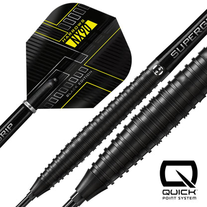 Harrows Steel Dart Set NX90 Black Edition Tapered Quick Point