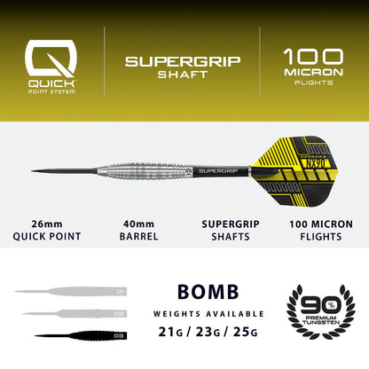 Harrows Steel Dart Set NX90 Bomb Quick Point