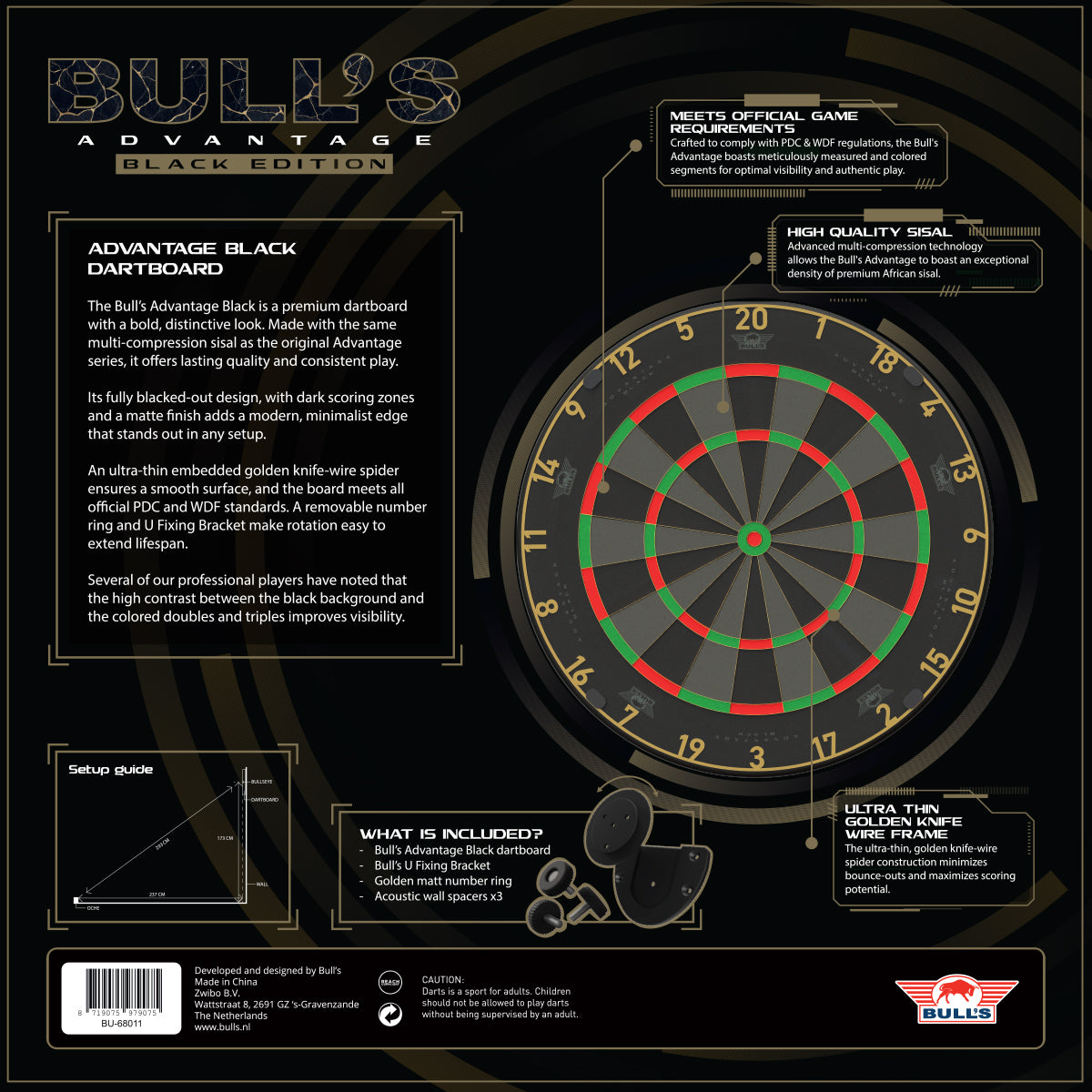 Bulls Advantage Black Edition Dartboard