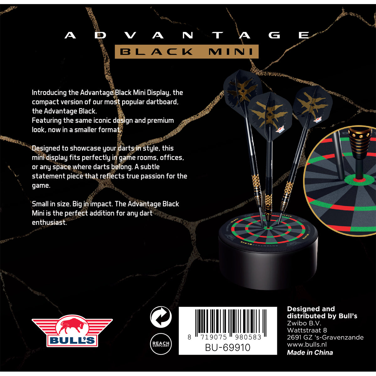 Bulls Advantage Black Mini Dartboard
