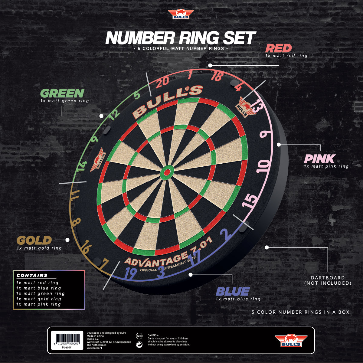 Bulls Colorful Matt Numbering Set 5 Stück
