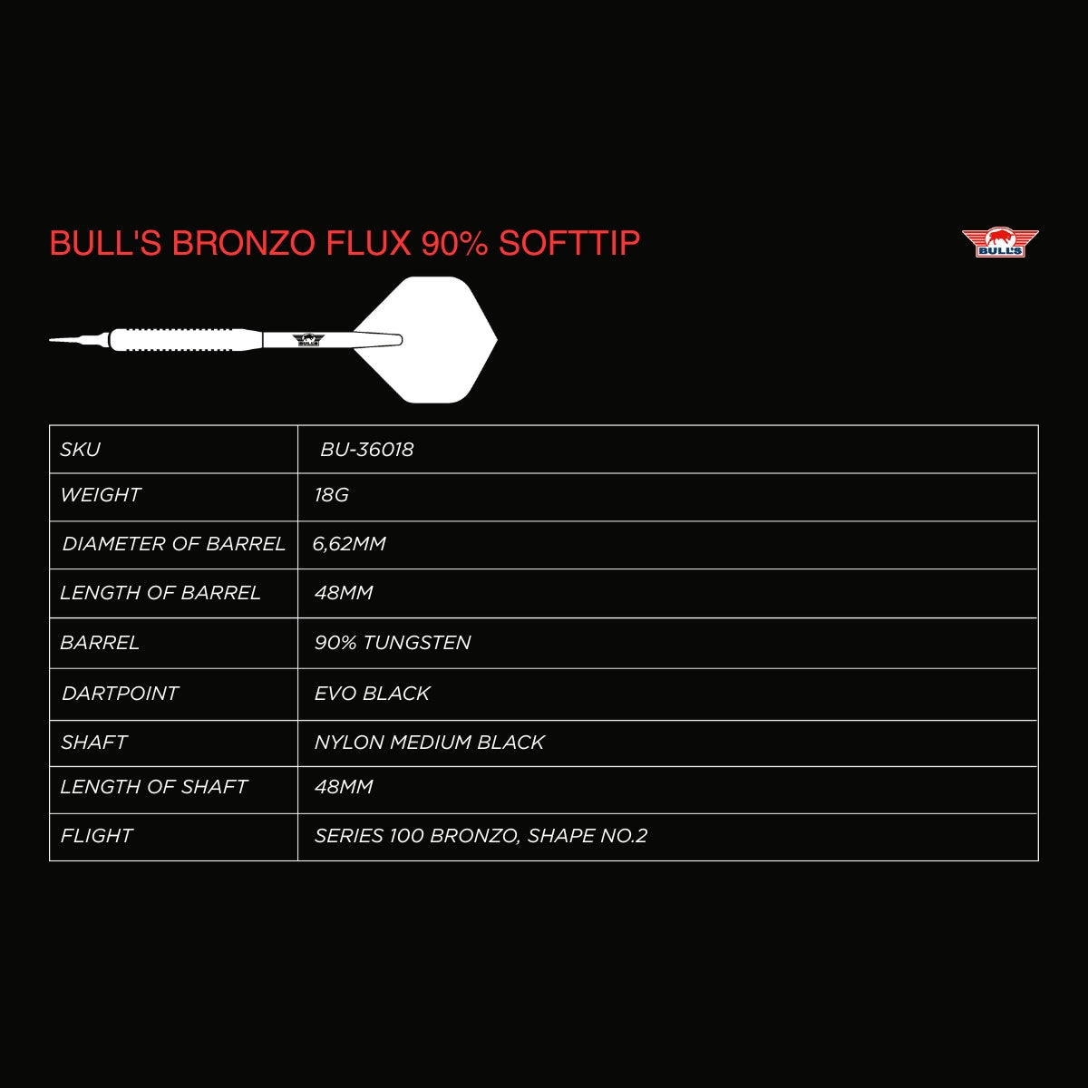 Bulls Dart Set Bronzo Flux 18g