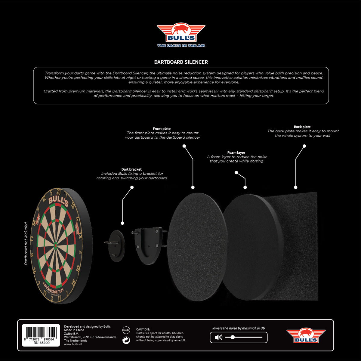Bulls Dartboard Silencer Schallschutz