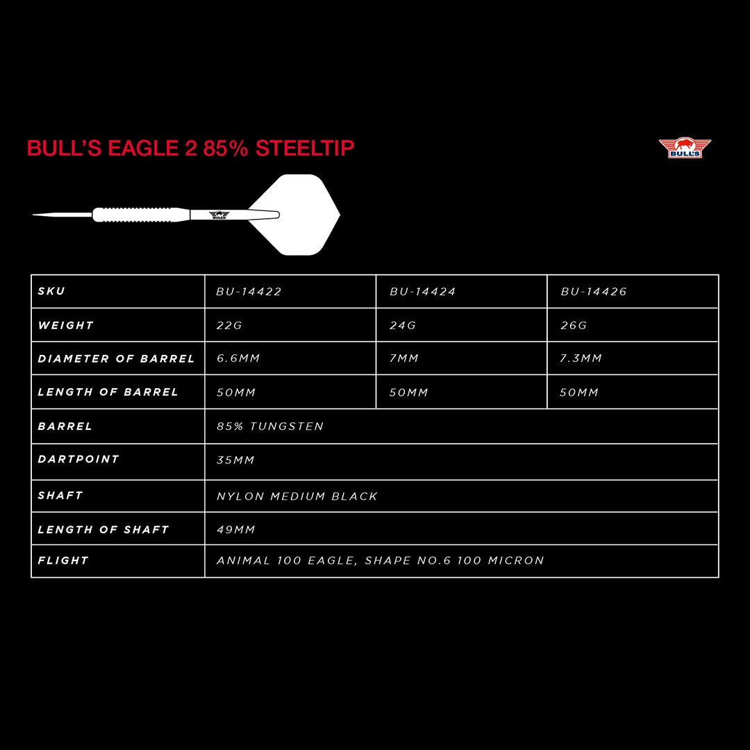 Bulls Steel Dart Set Eagle 2