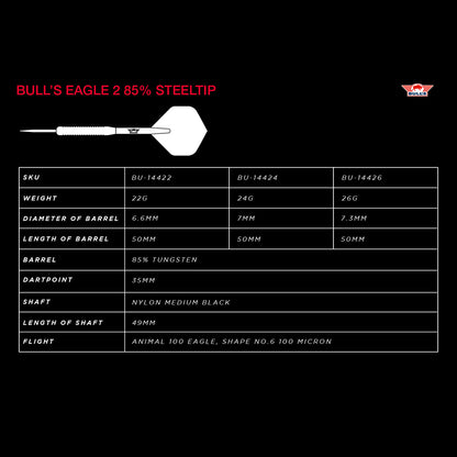 Bulls Steel Dart Set Eagle 2
