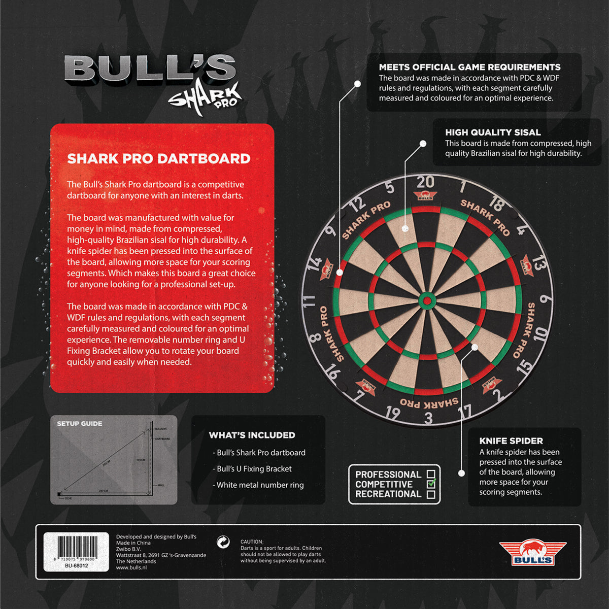 Bulls Shark Pro Dartboard Neu
