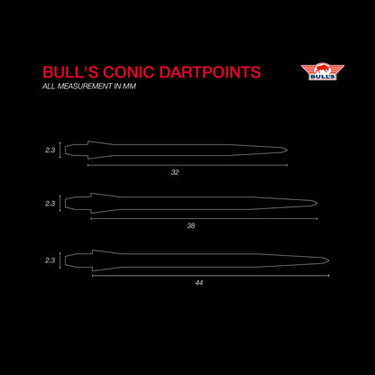 Bulls Steel Dart Spitze Conic Black