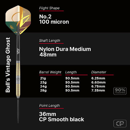 Bulls Steel Dart Set Vinatgo Ghost CP