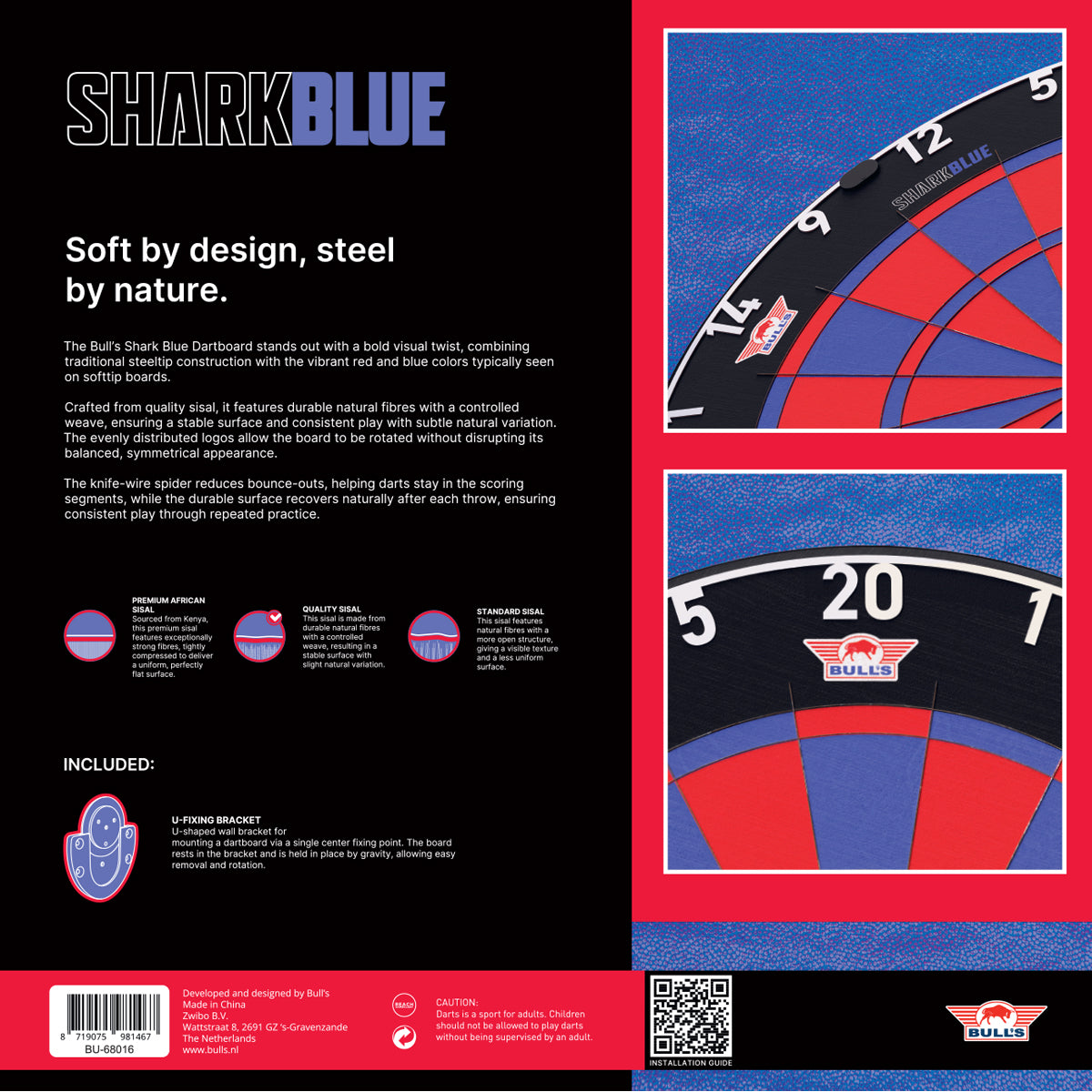 Bulls Shark Pro Blue Dartboard