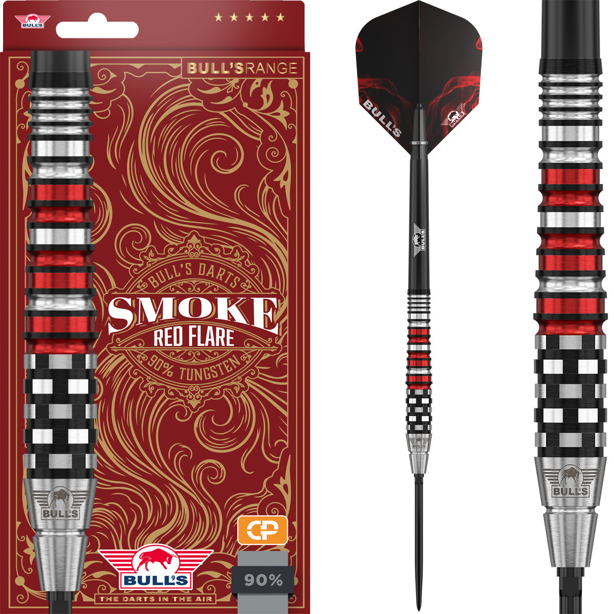 Bulls Smoke Red Flare CP Steel Dart
