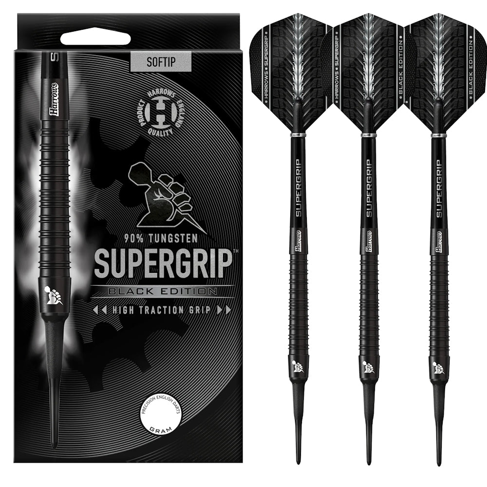 Harrows Dart Set Supergrip Black Edition