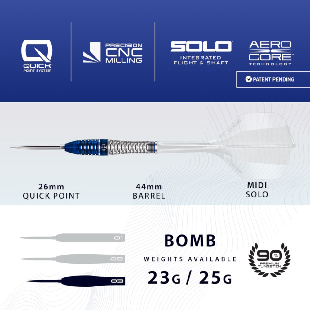 Harrows Steel Dart Set Geo Bomb
