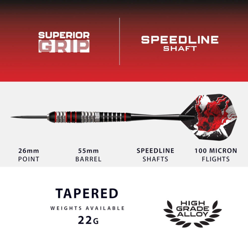 Harrows Steel Dart Set Heavy Metal 22g