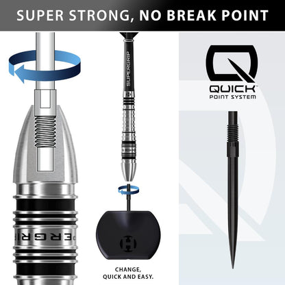 Harrows Steel Dart Set Supergrip QP Bomb