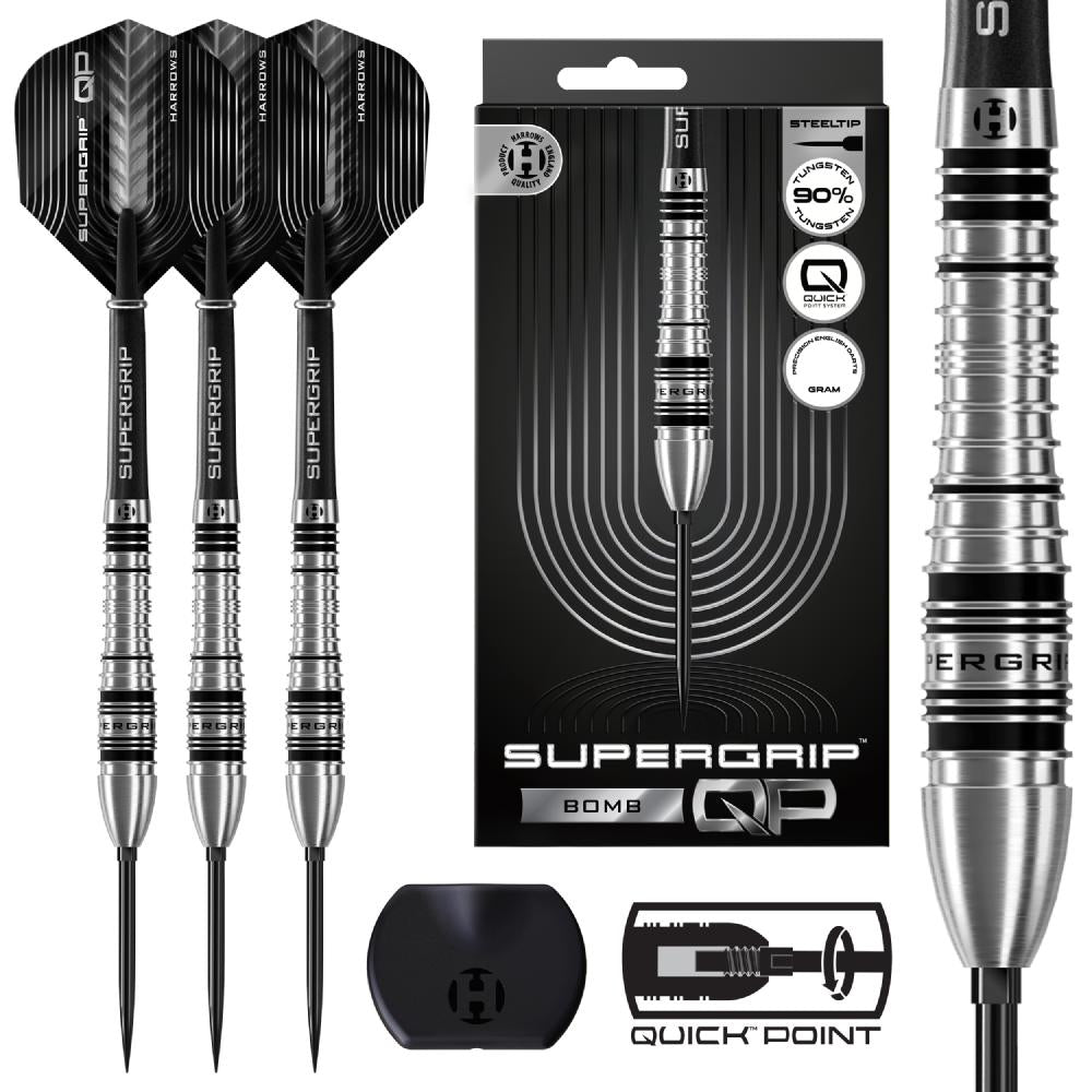 Harrows Steel Dart Set Supergrip QP Bomb