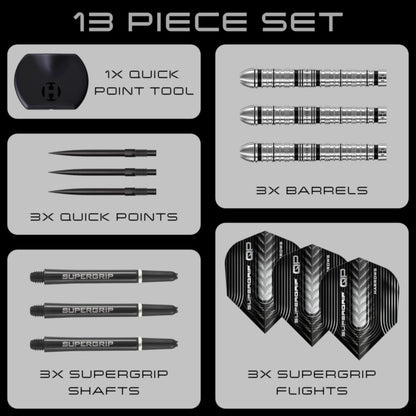 Harrows Steel Dart Set Supergrip QP Tapered