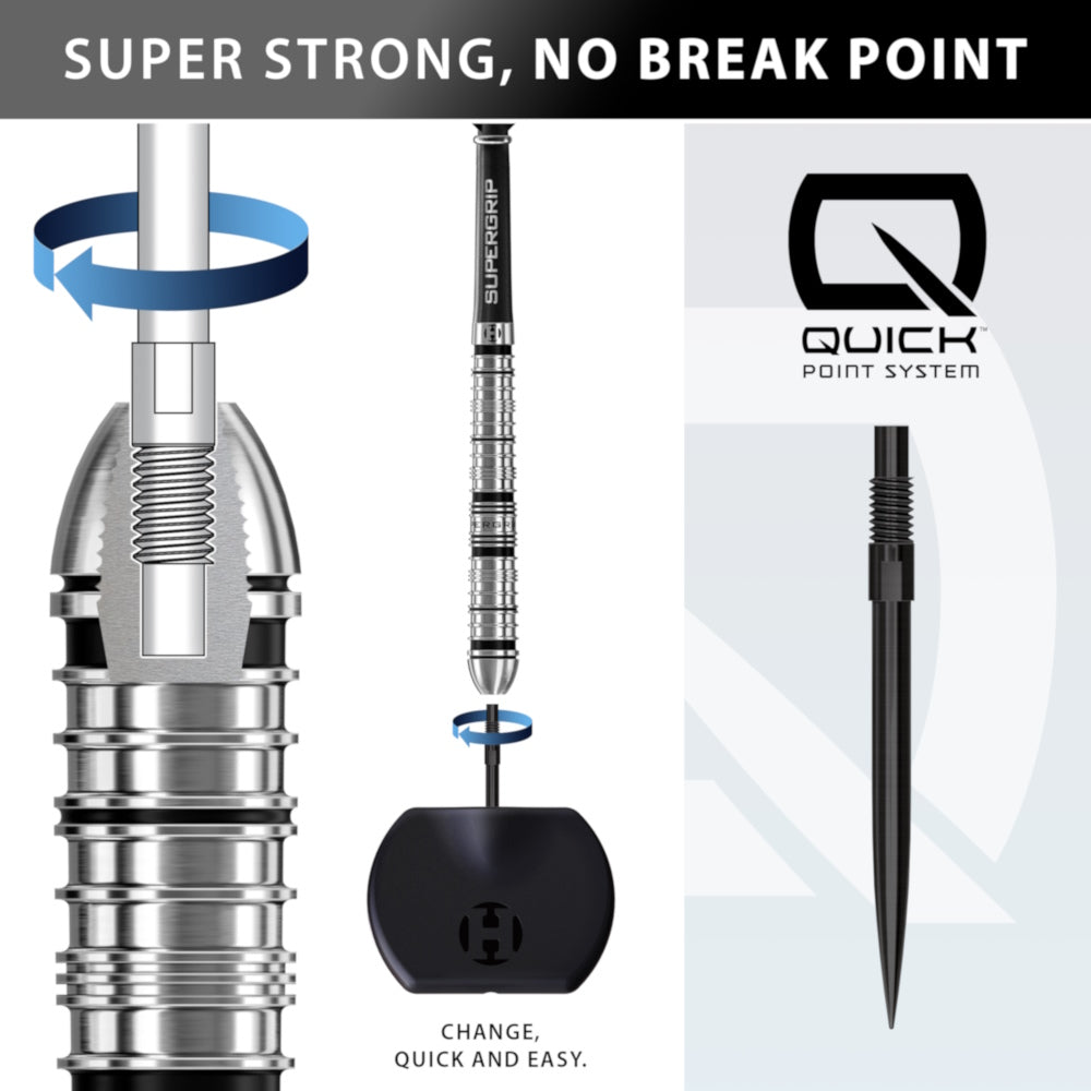 Harrows Steel Dart Set Supergrip QP Tapered