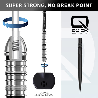 Harrows Steel Dart Set Supergrip QP Tapered