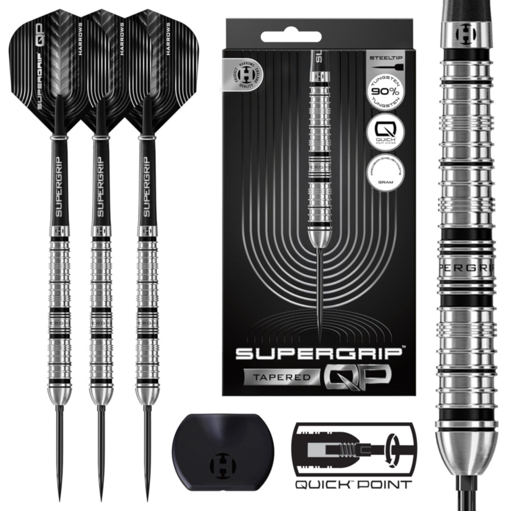 Harrows Steel Dart Set Supergrip QP Tapered