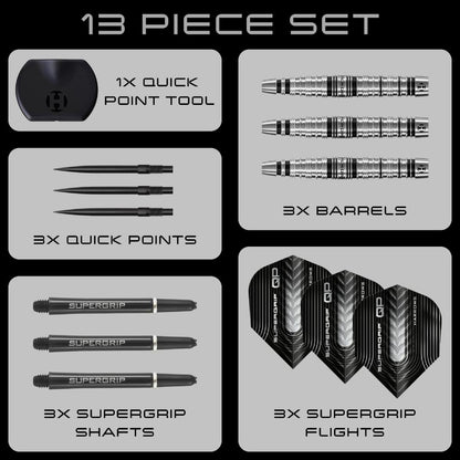 Harrows Steel Dart Set Supergrip QP Torpedo