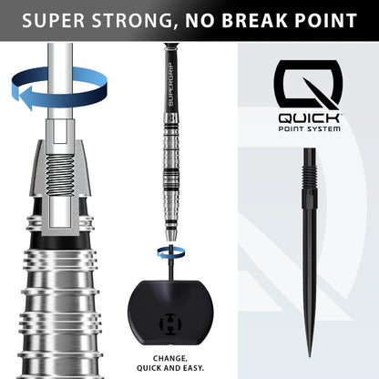 Harrows Steel Dart Set Supergrip QP Torpedo