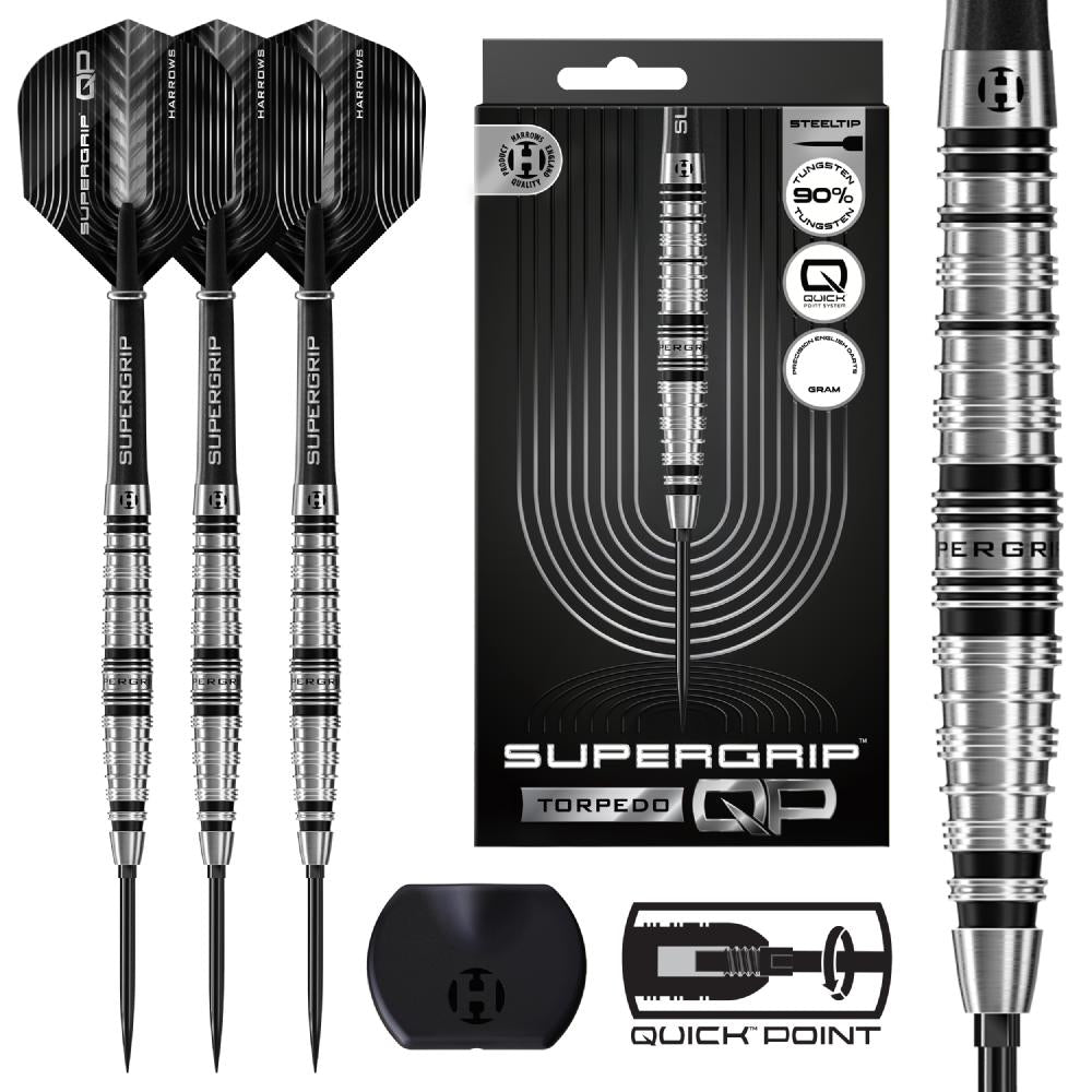 Harrows Steel Dart Set Supergrip QP Torpedo