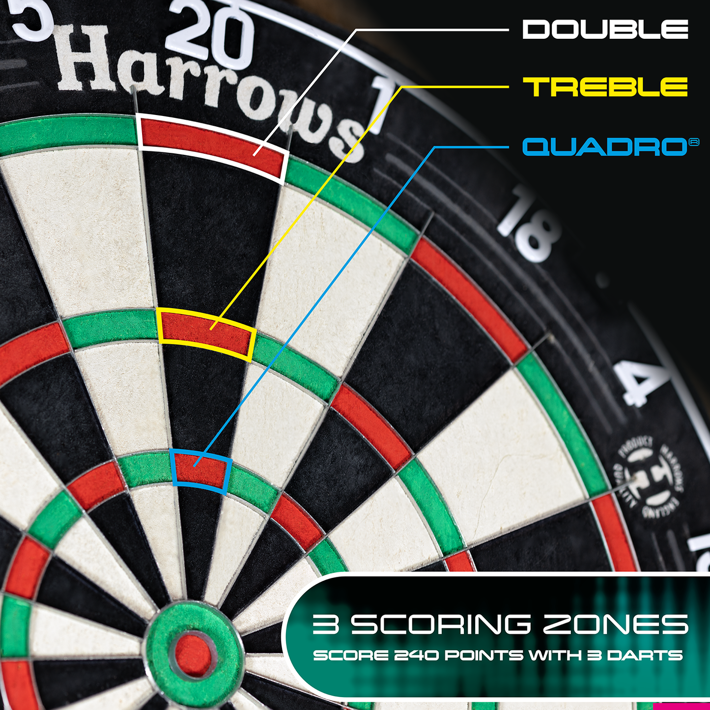 Harrows Steeldart Board Quadro 240