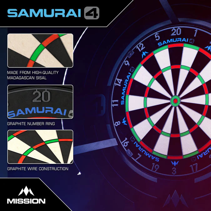 Mission Samurai 4 Dartboard Graphit Grau