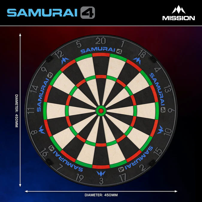 Mission Samurai 4 Dartboard Graphit Grau