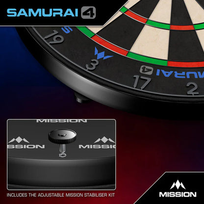 Mission Samurai 4 Dartboard Graphit Grau
