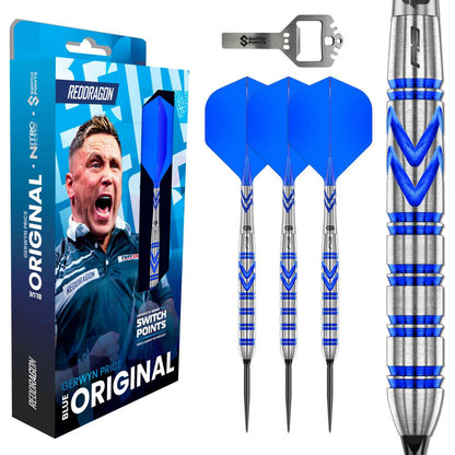 Red Dragon Steel Dart Set Gerwyn Price Blue Switch Point
