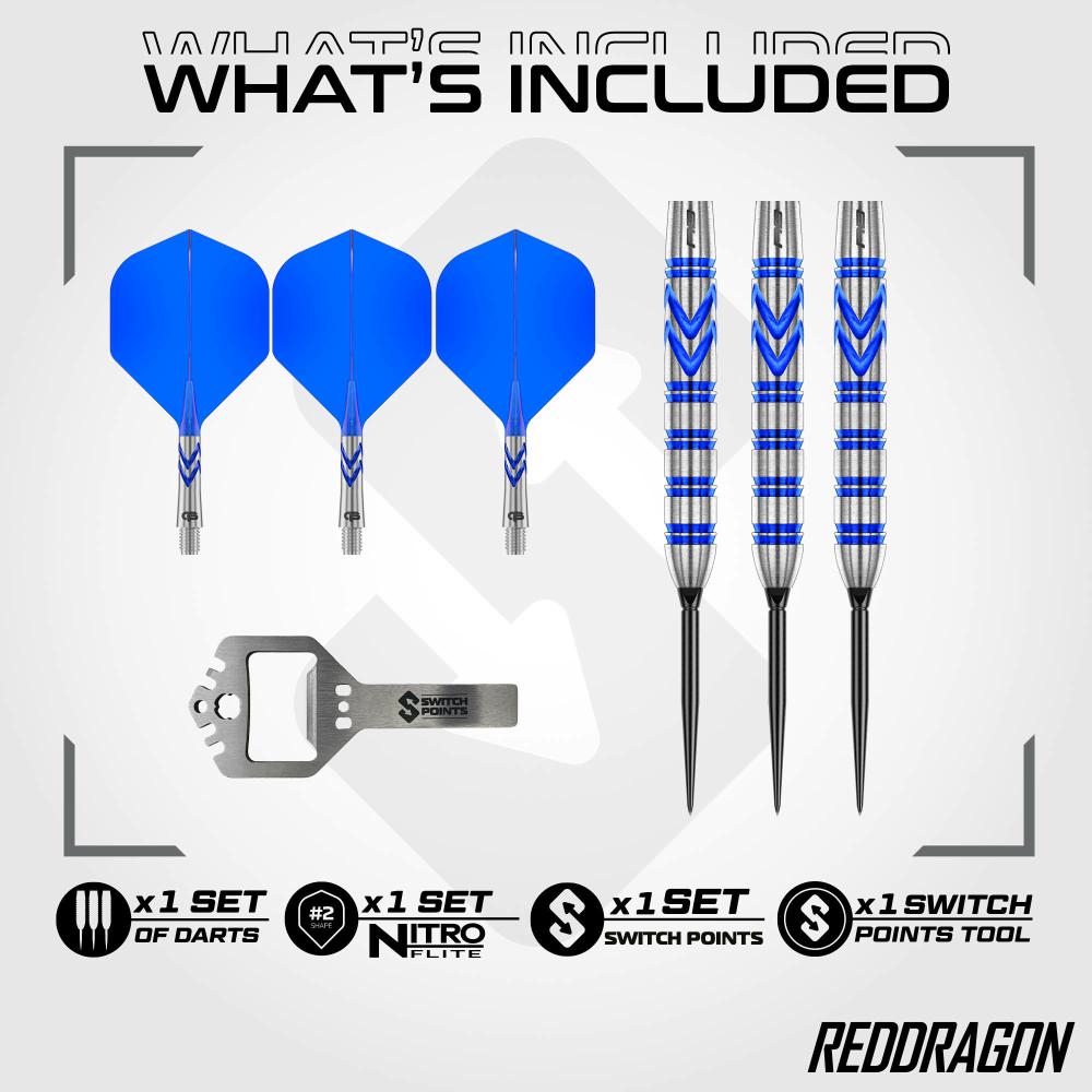 Red Dragon Steel Dart Set Gerwyn Price Blue Switch Point