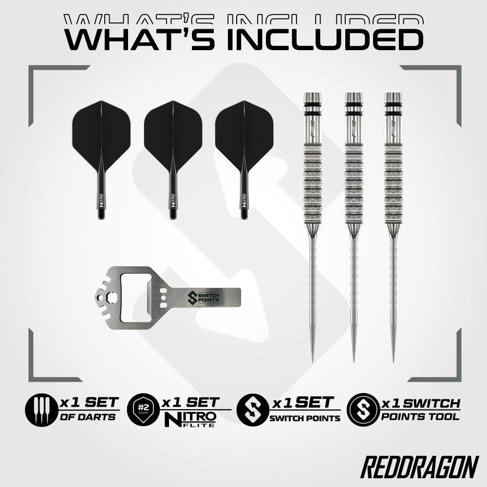 Red Dragon Steel Dart Set Gian Van Veen Tour Edition Switch Point 21g