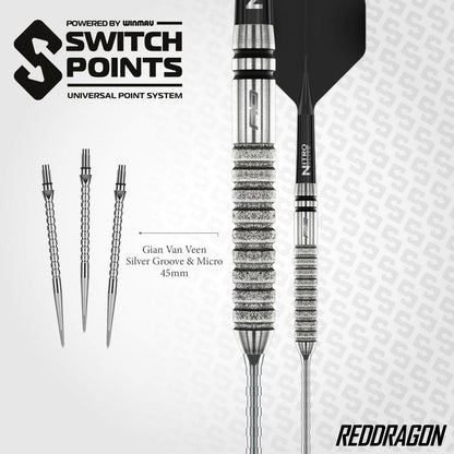 Red Dragon Steel Dart Set Gian Van Veen Tour Edition Switch Point 21g
