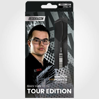 Red Dragon Steel Dart Set Gian Van Veen Tour Edition Switch Point 21g