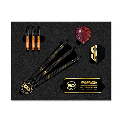 Red Dragon Steel Dart Set Peter Wright 50 Years Edition 21g