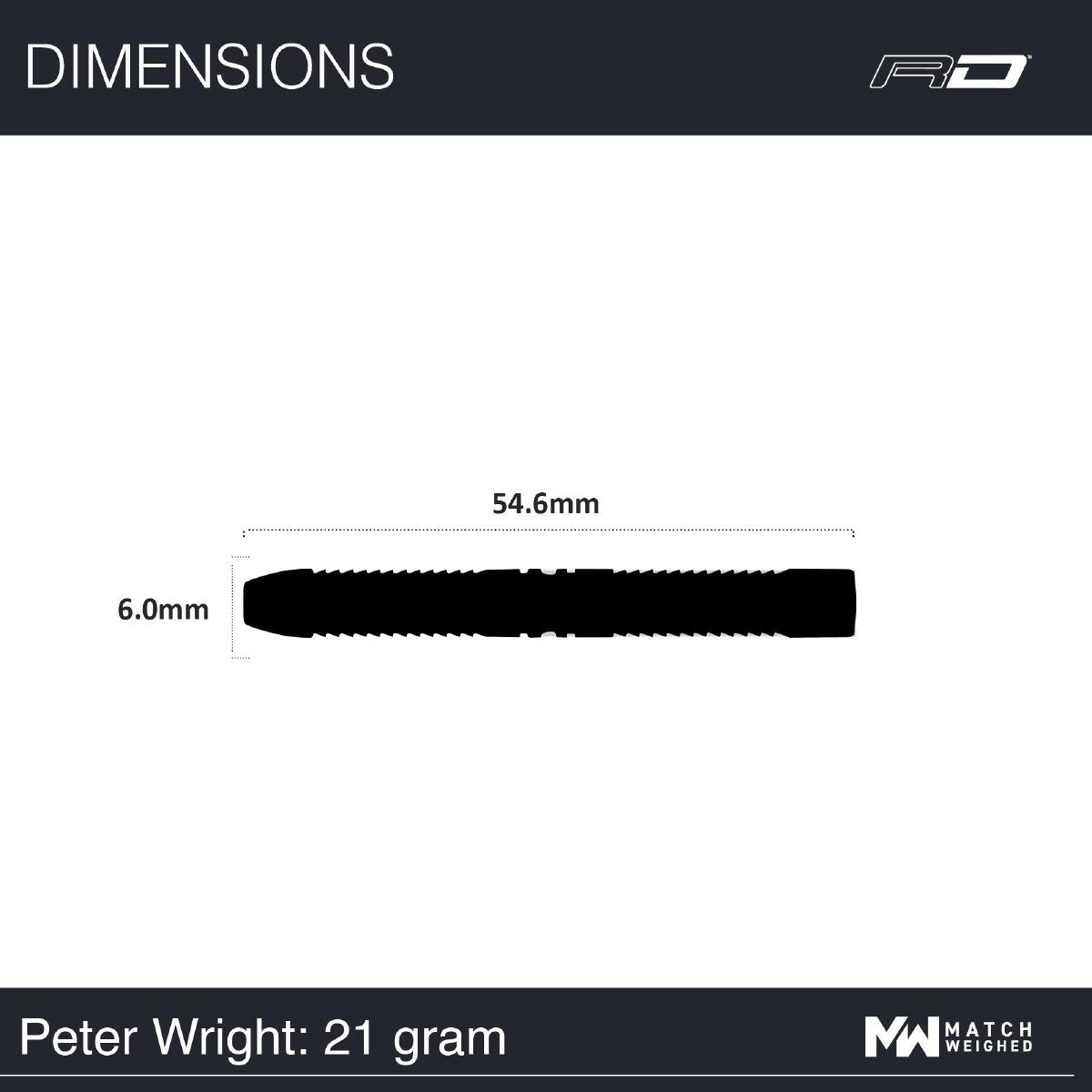 Red Dragon Steel Dart Set Peter Wright 50 Years Edition 21g