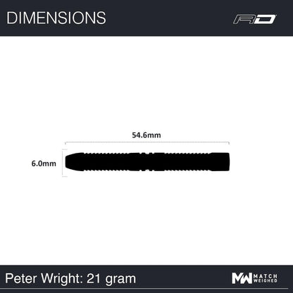 Red Dragon Steel Dart Set Peter Wright 50 Years Edition 21g