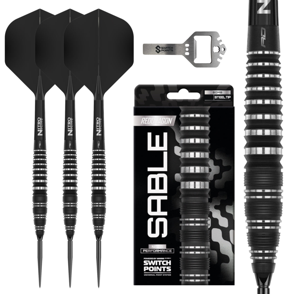 Red Dragon Steel Dart Set Sable Bomb Quick Point