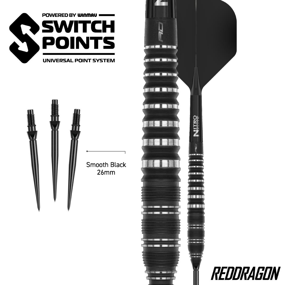 Red Dragon Steel Dart Set Sable Torpedo Quick Point