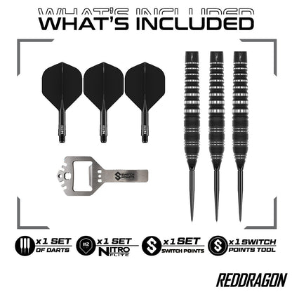 Red Dragon Steel Dart Set Sable Torpedo Quick Point