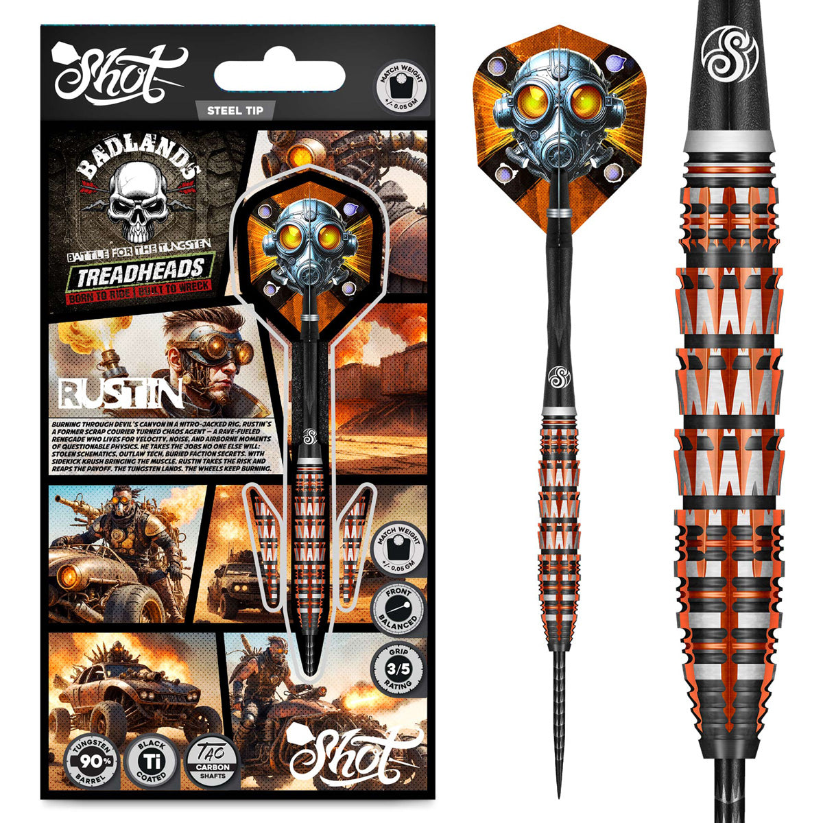 Shot Steel Dart Set Badlands Rustin