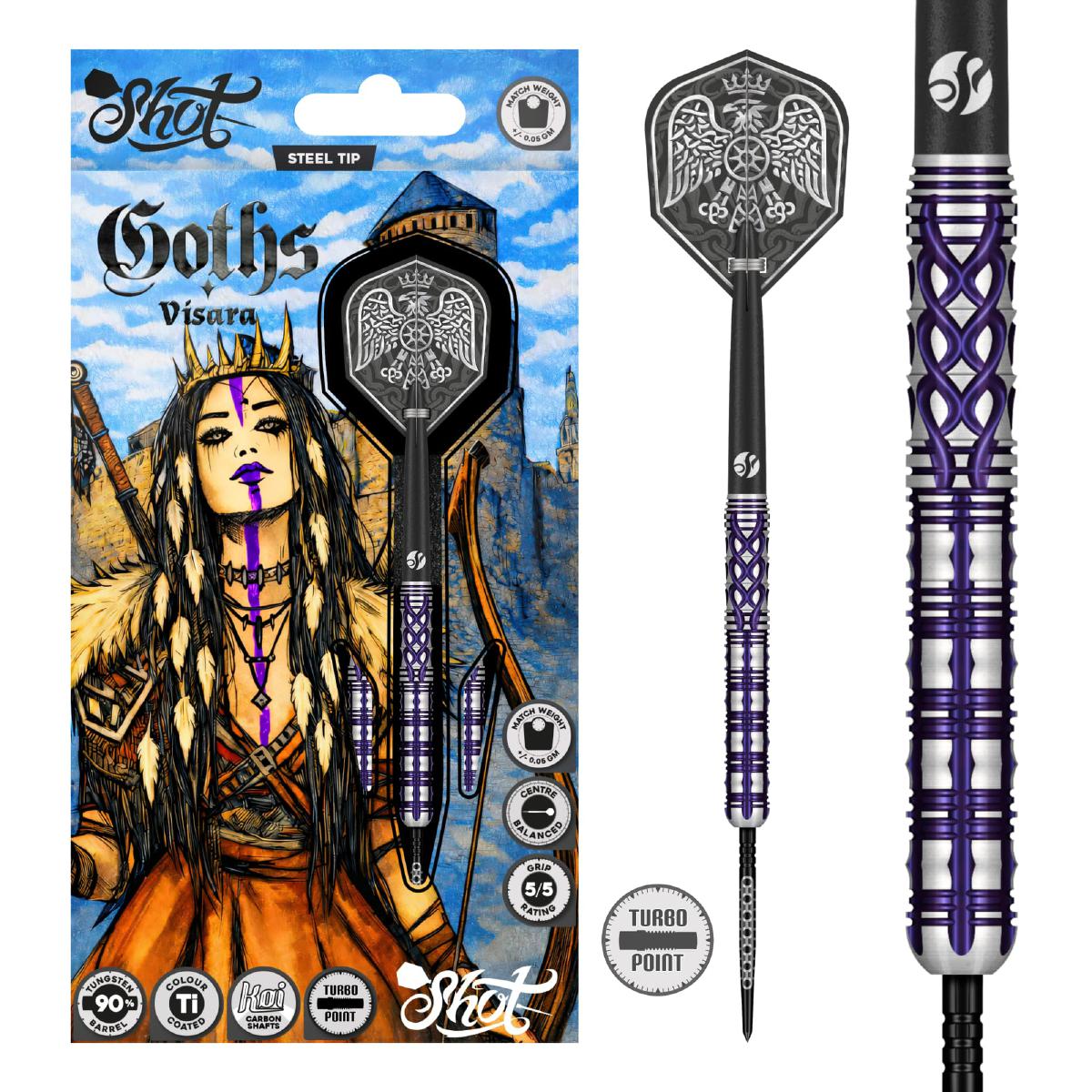 Shot Steel Dart Set Goths Visara Turbo Point