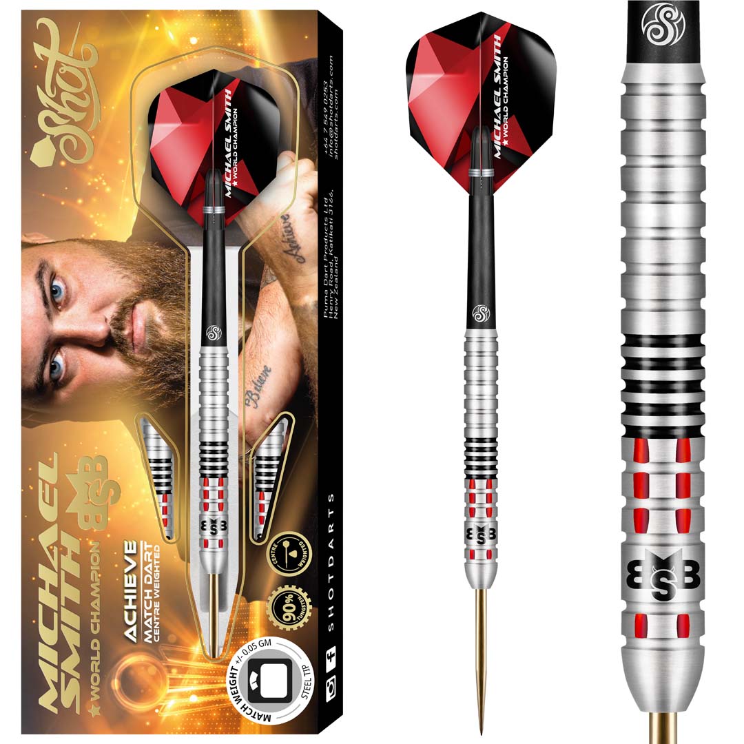 Shot Steel Dart Set Michael Smith Achieve