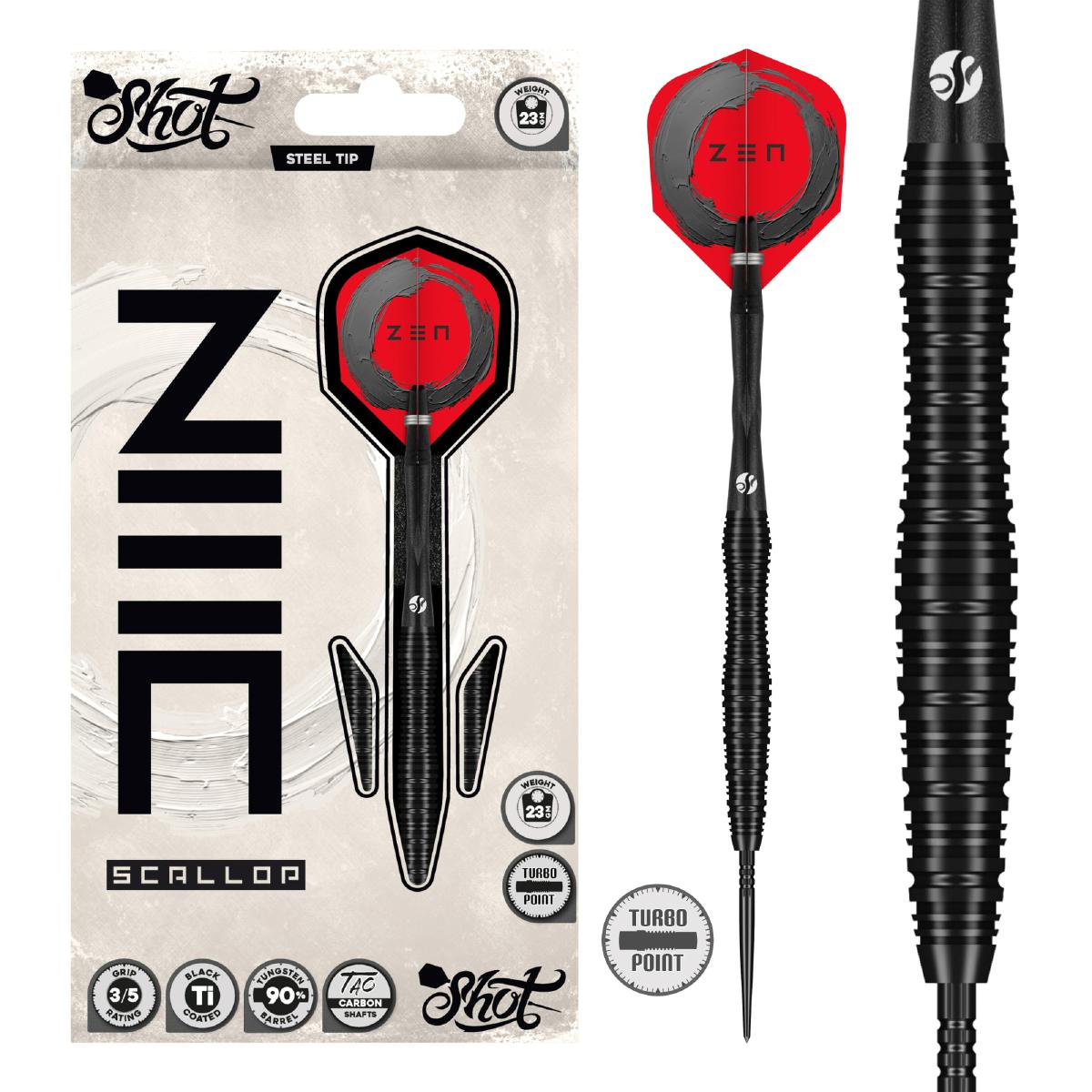 Shot Steel Dart Set Zen Scallop Turbo Point
