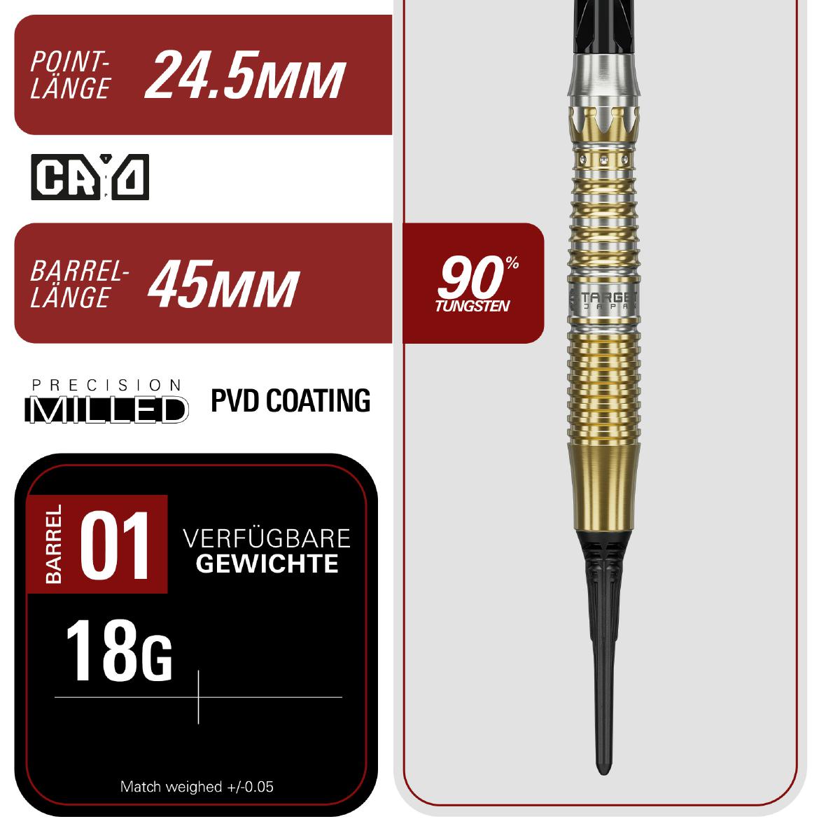 Target Dart Set Black Marque Enzo 18g
